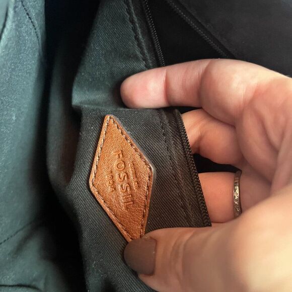 Fossil Leather Polka Dot Crossbody Bag - Picture 8 of 8